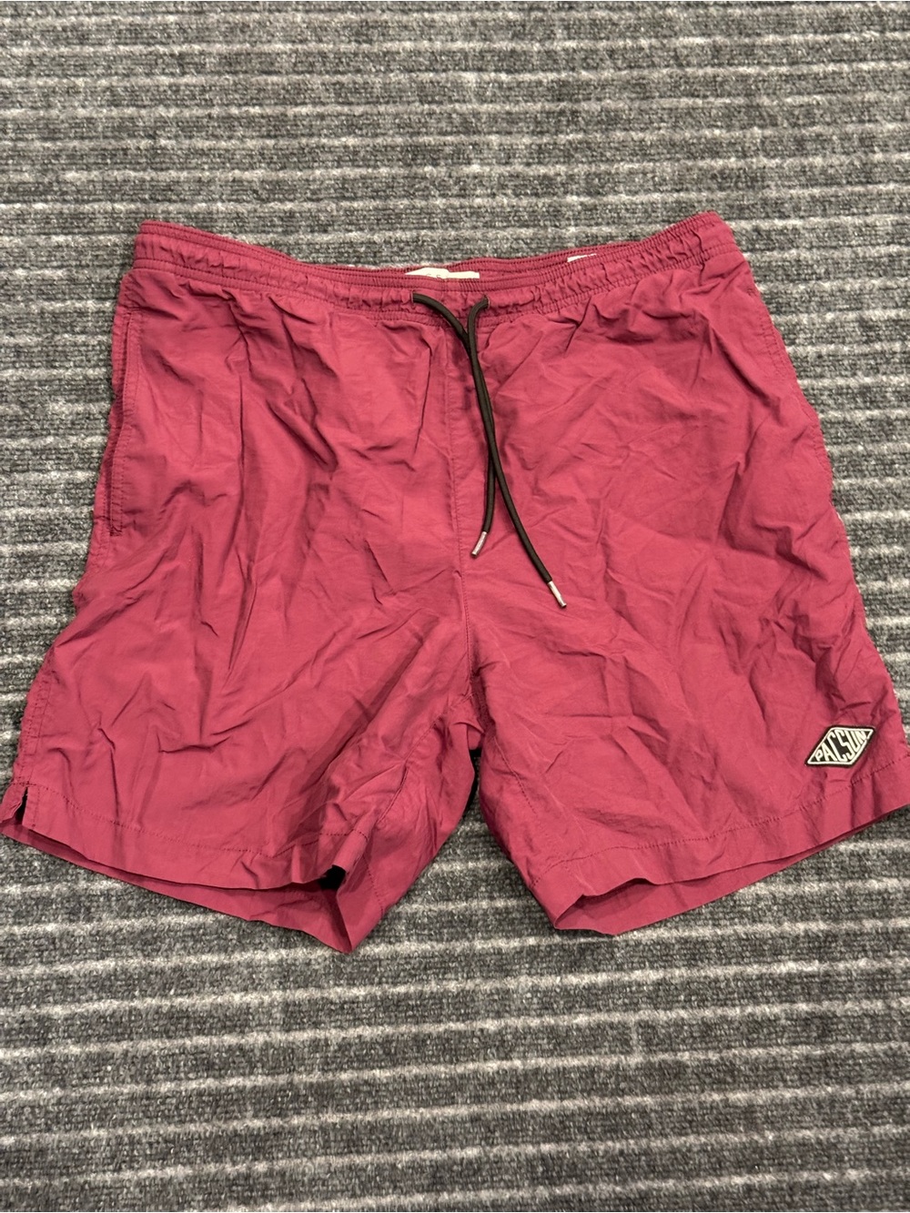 Pacsun Swim Trunks Shorts No Mesh Liner Men's Maroon Burgundy Size Medium Beach